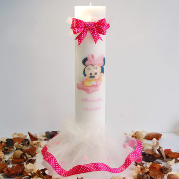 lumanare pentru botez fetita personalizata Minnie ieftina