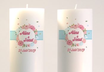 lumanari de nunta scurte personalizate ieftine