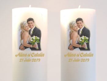 lumanari de nunta scurte personalizate